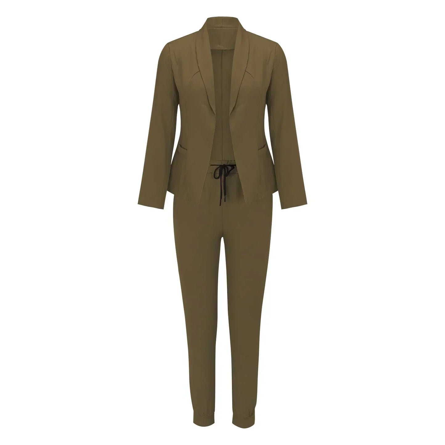 Casual two-piece set with tie belt – Liora