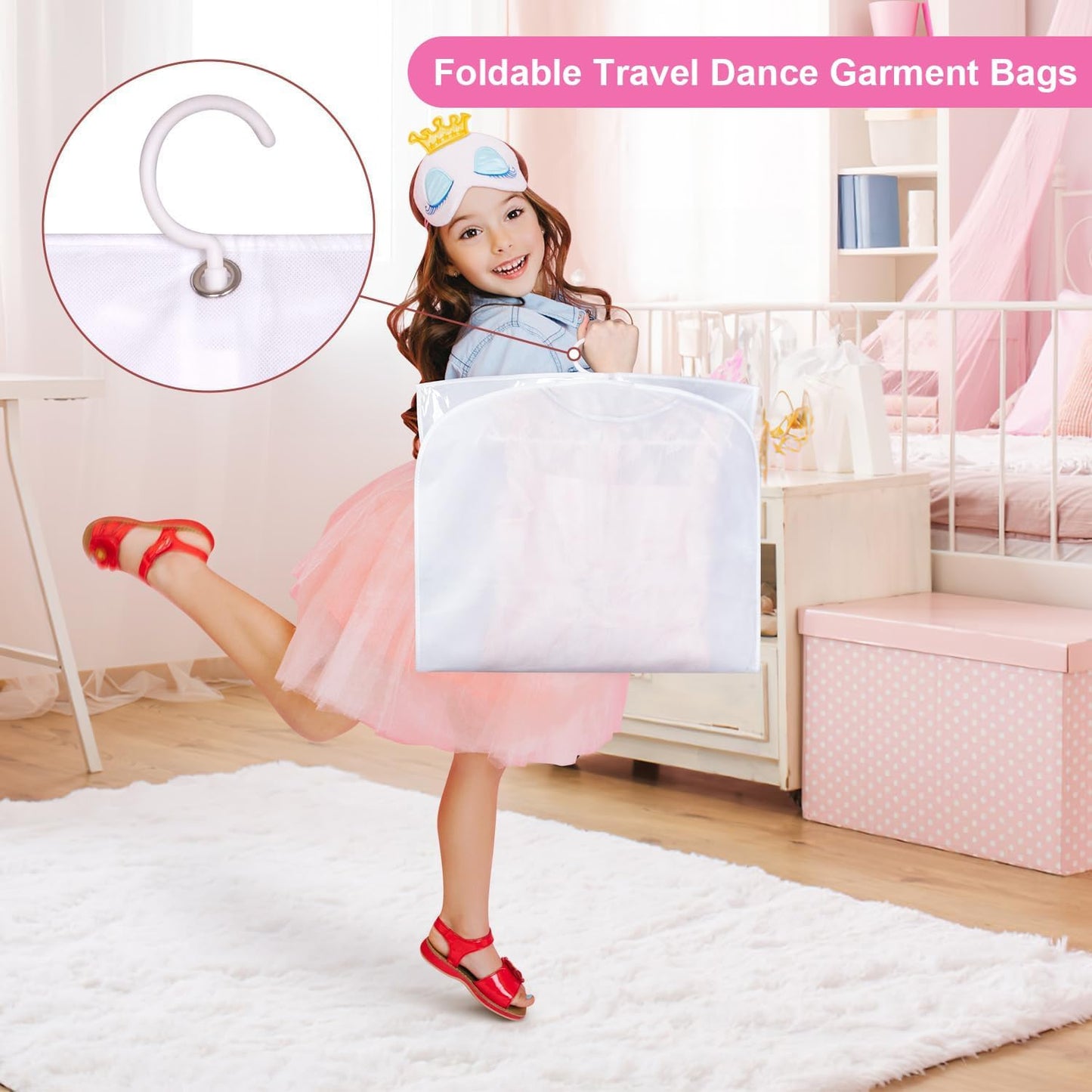 Foldable Dance Garment Bags with Zipped Accessory Pockets – 5-Pack