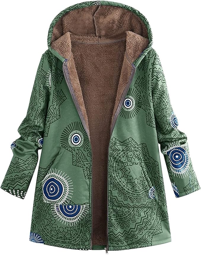 Comfortable Ladies Winter Coat with Floral Print - Ivy