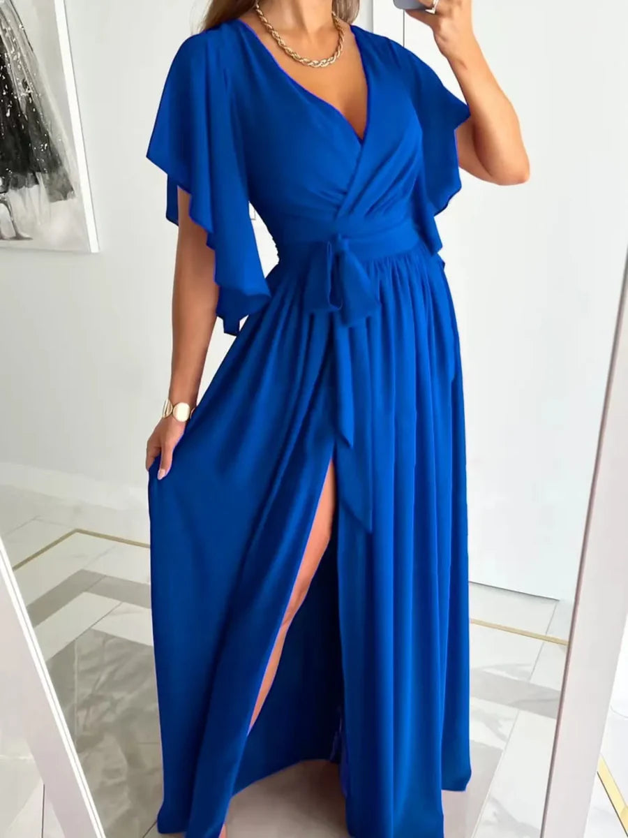 V-neck summer dress with bell sleeves – Sofia