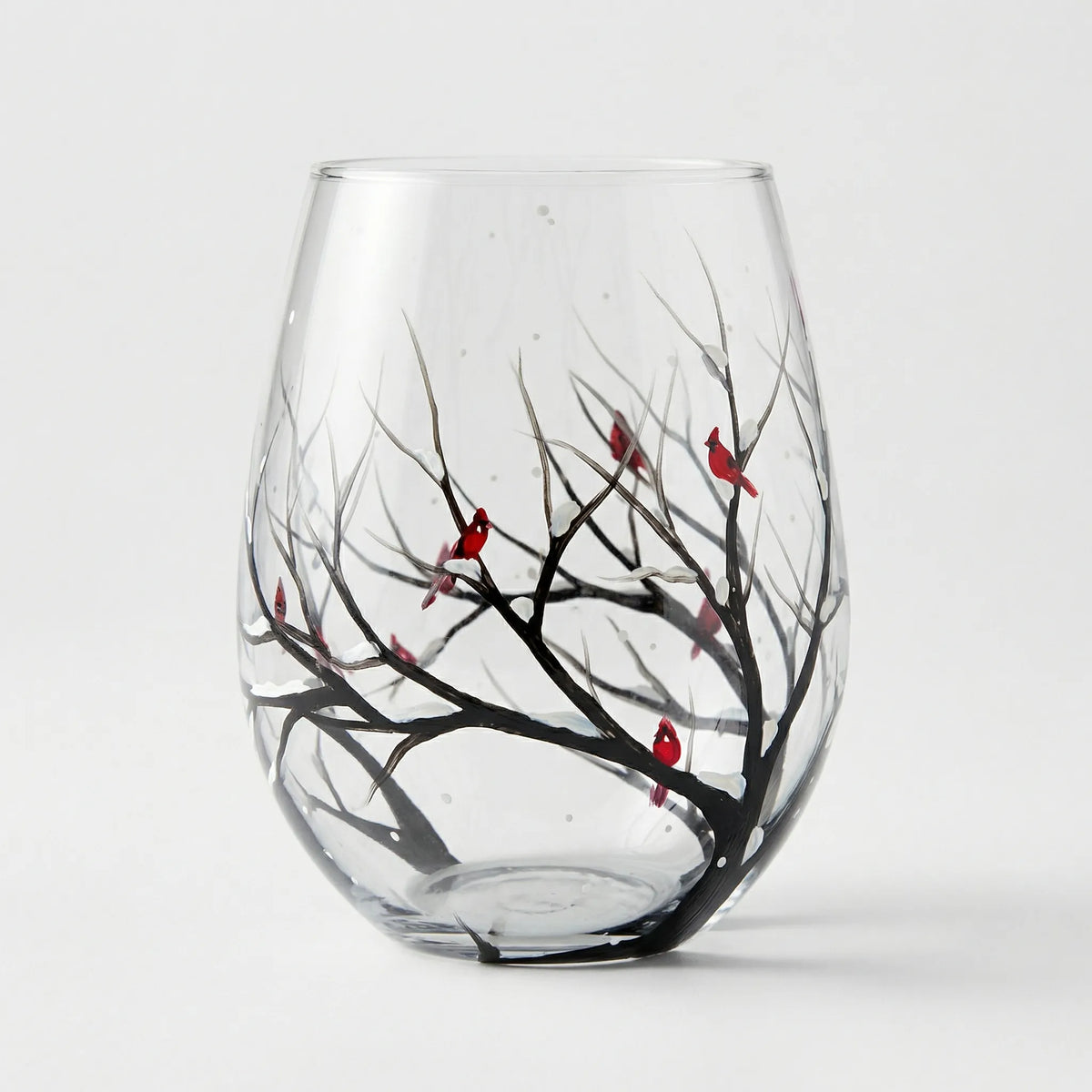 Handbeschilderd Wijnglas Met Natuurmotief - TreeGlass