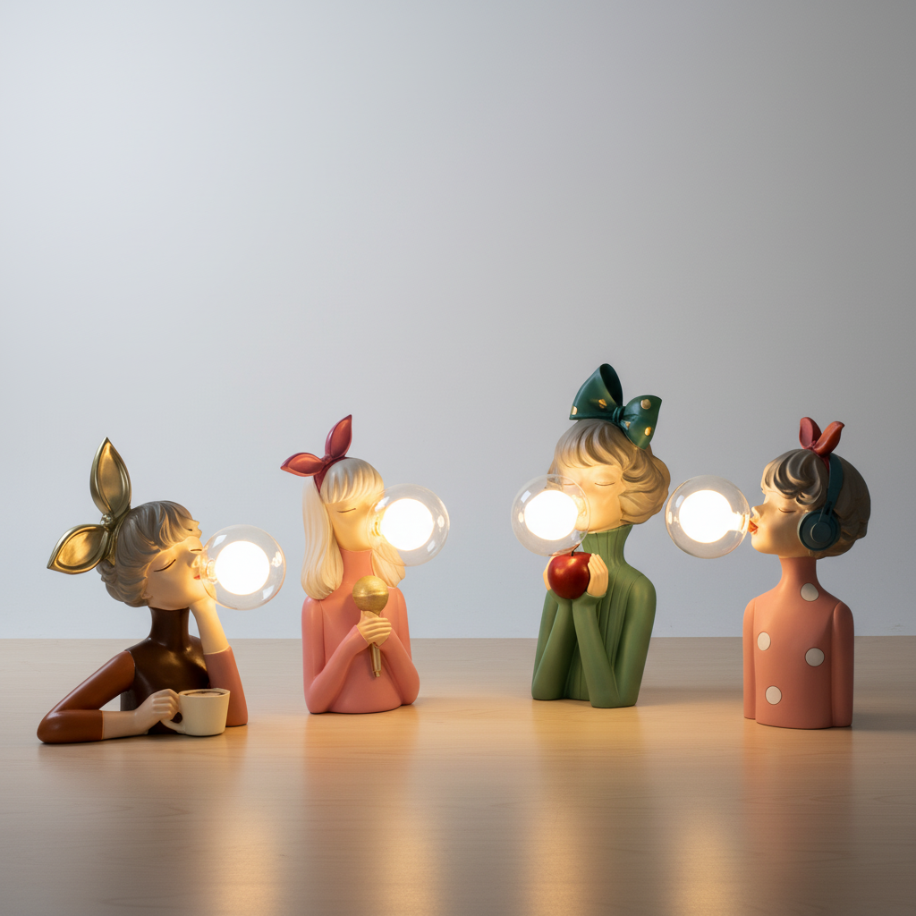 Handgefertigte Tischleuchte Kunstharz - GlowMuse