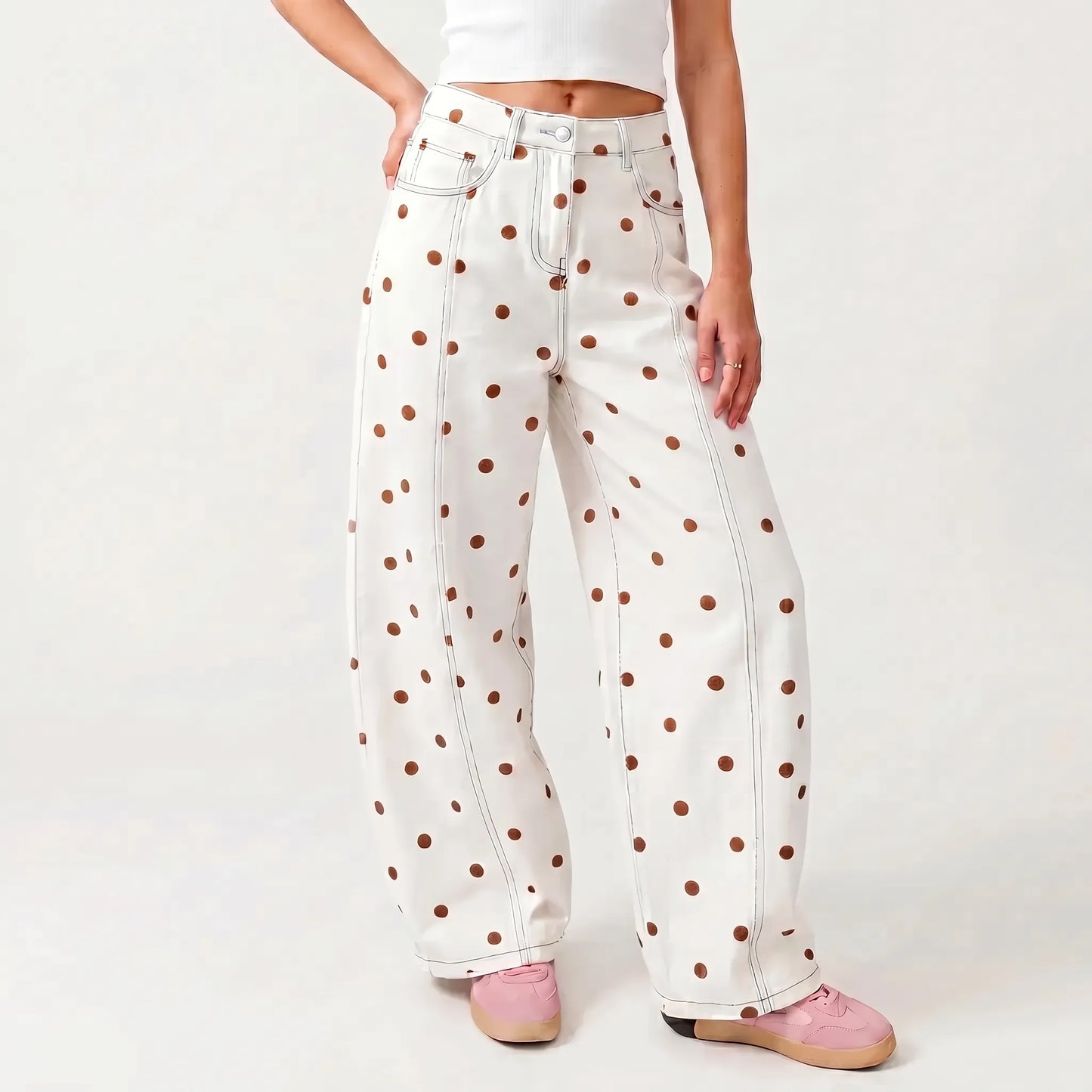 High-Waisted Barrel Trousers - Sophia