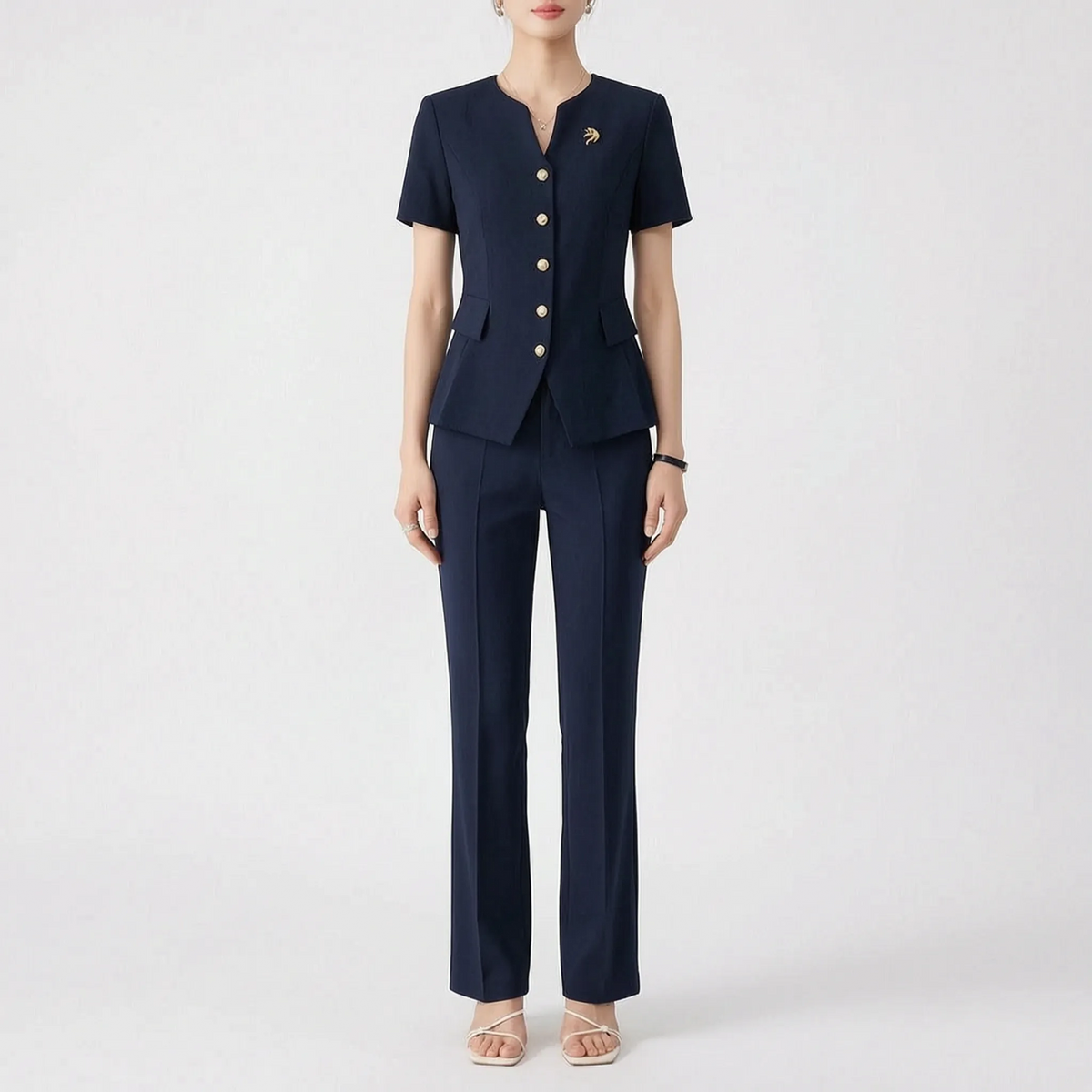 Ladies Pink Pants Suit - Lynne