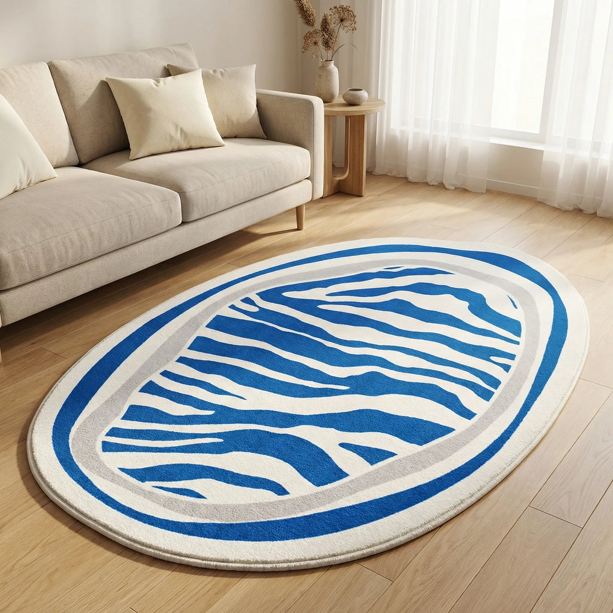 Oval Modern Striped Rug - LuvellaRug