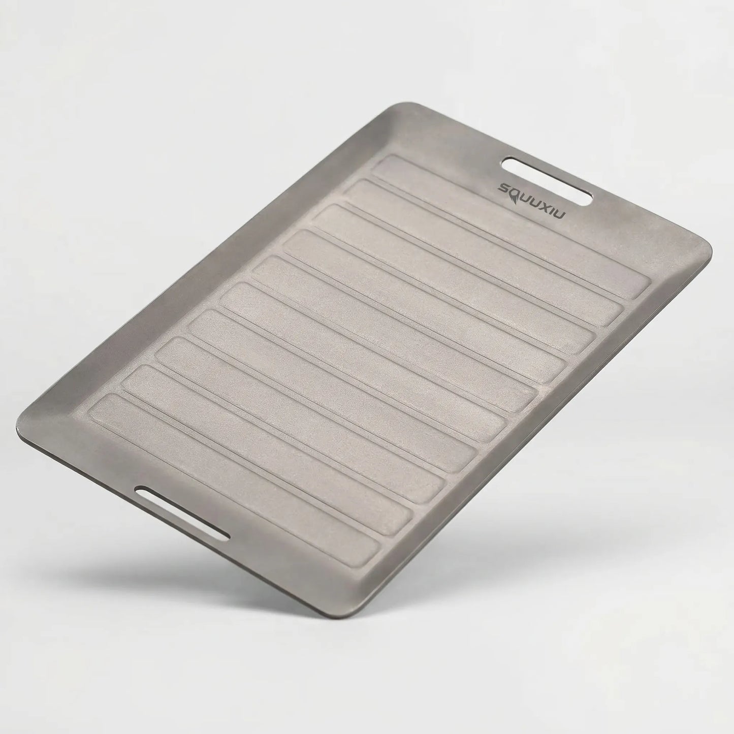 Ridged Titanium Camping Grill Plate With Tongs - Flamekit