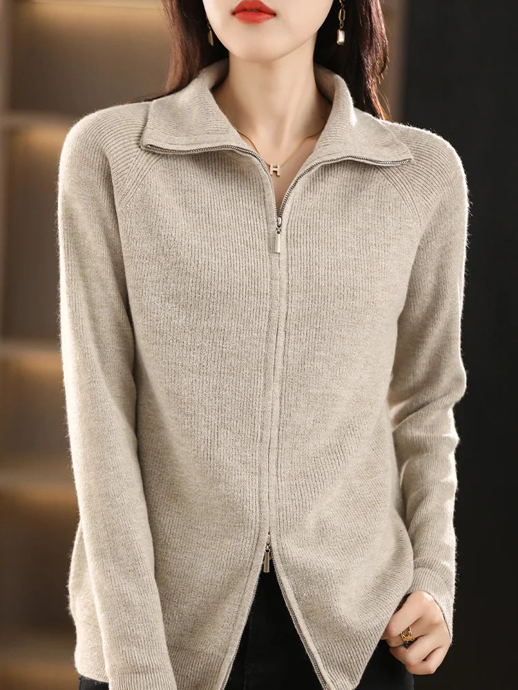 Ladies' Jacket with Double Zip – Celeste