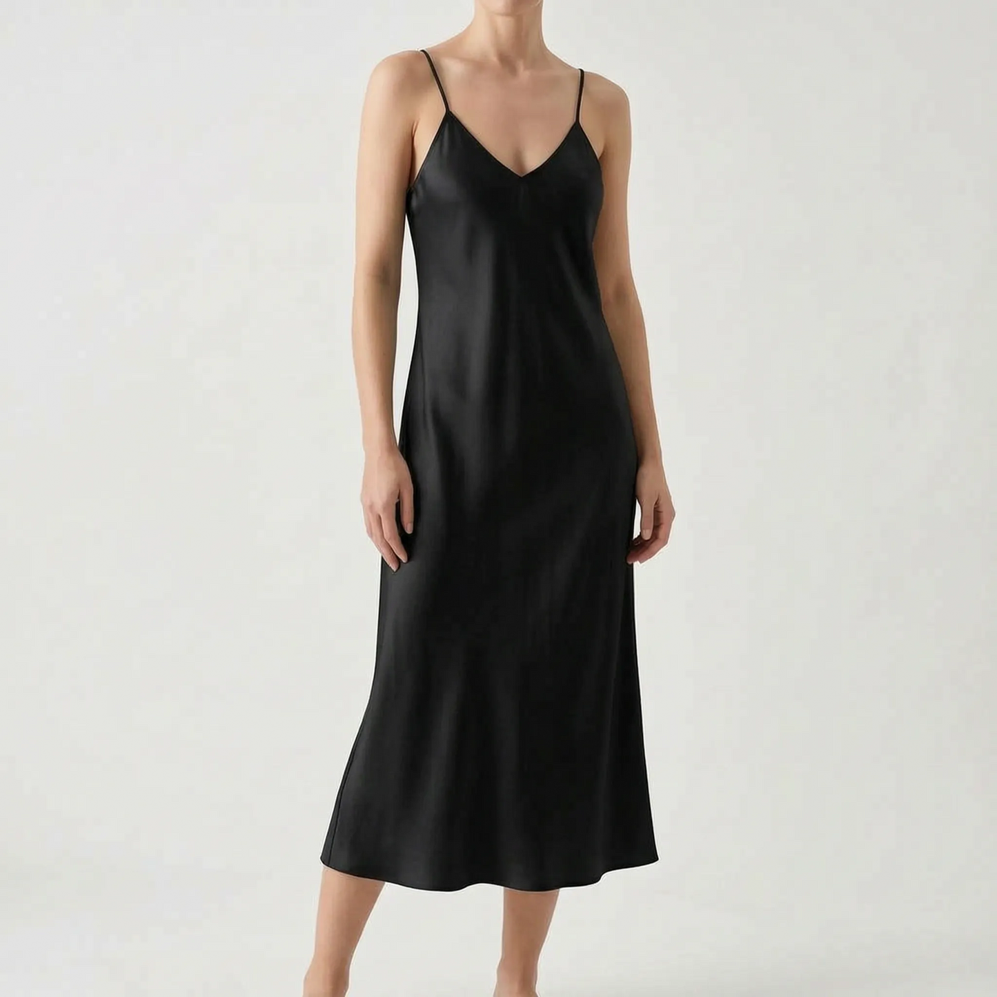 Satin Texture Slip Dress - Lois