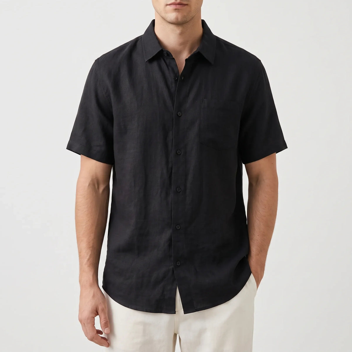 Short-Sleeved Casual Button-Up Shirt - Josh