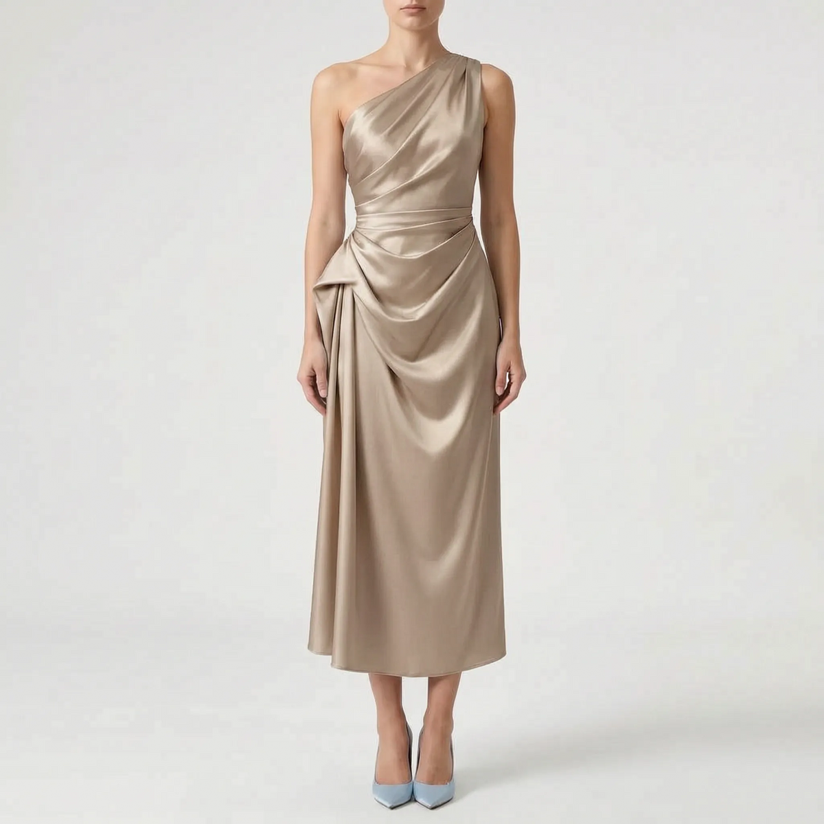 Sleeveless Satin Midi Dress - Minnie