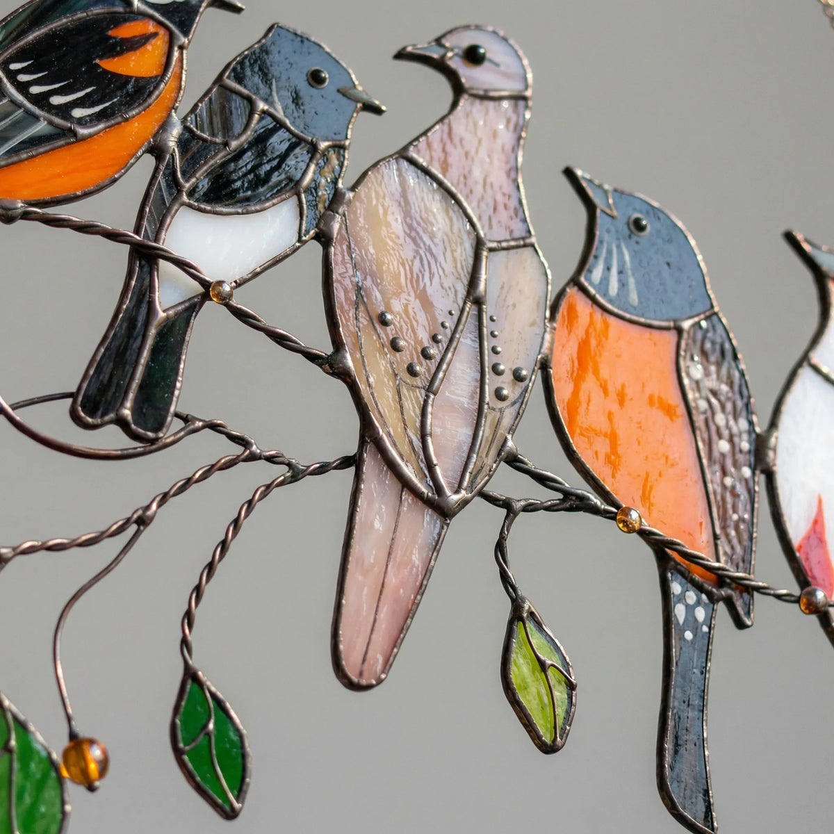 Stained Glass Bird Suncatcher - AureliaBirds