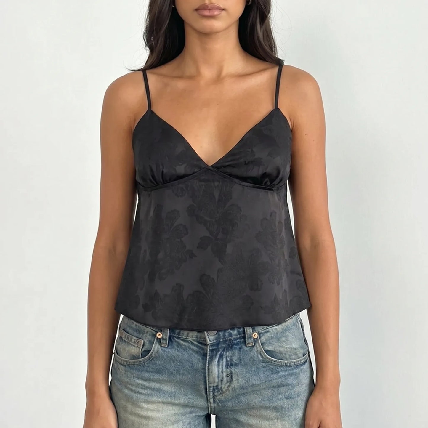 V-Neck Satin Cami Top - Leona