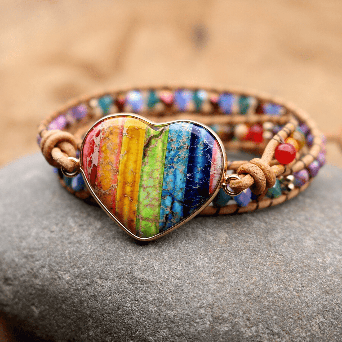 Chakra Heart Wrap Bracelet - Liora-Nora Luxe