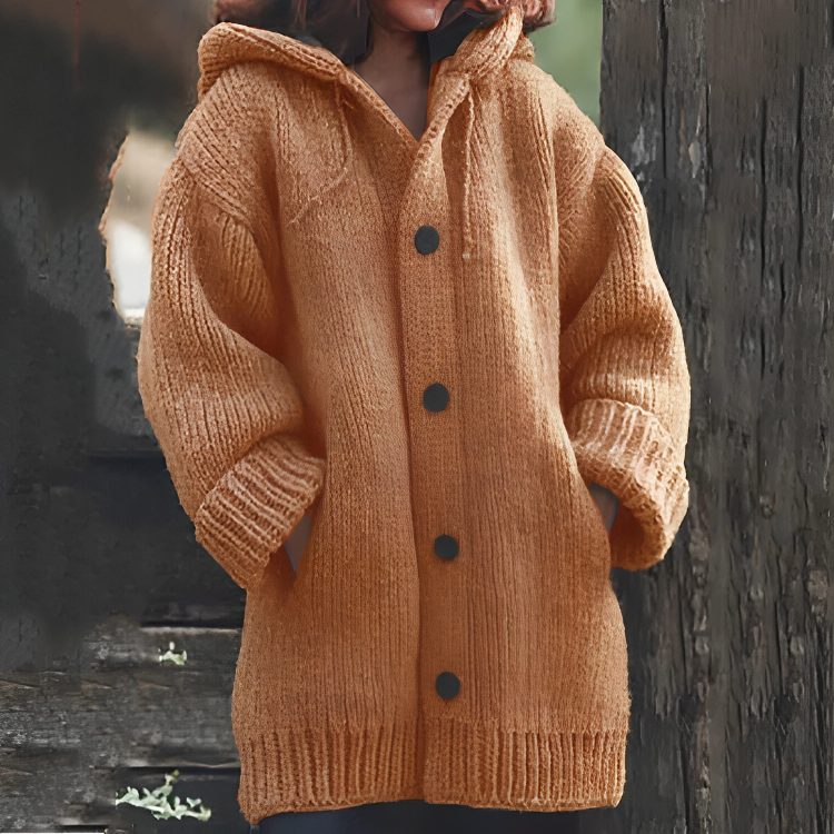 Comfortable Warm Women's Cardigan - Sophie-Orange-S-Nora Luxe