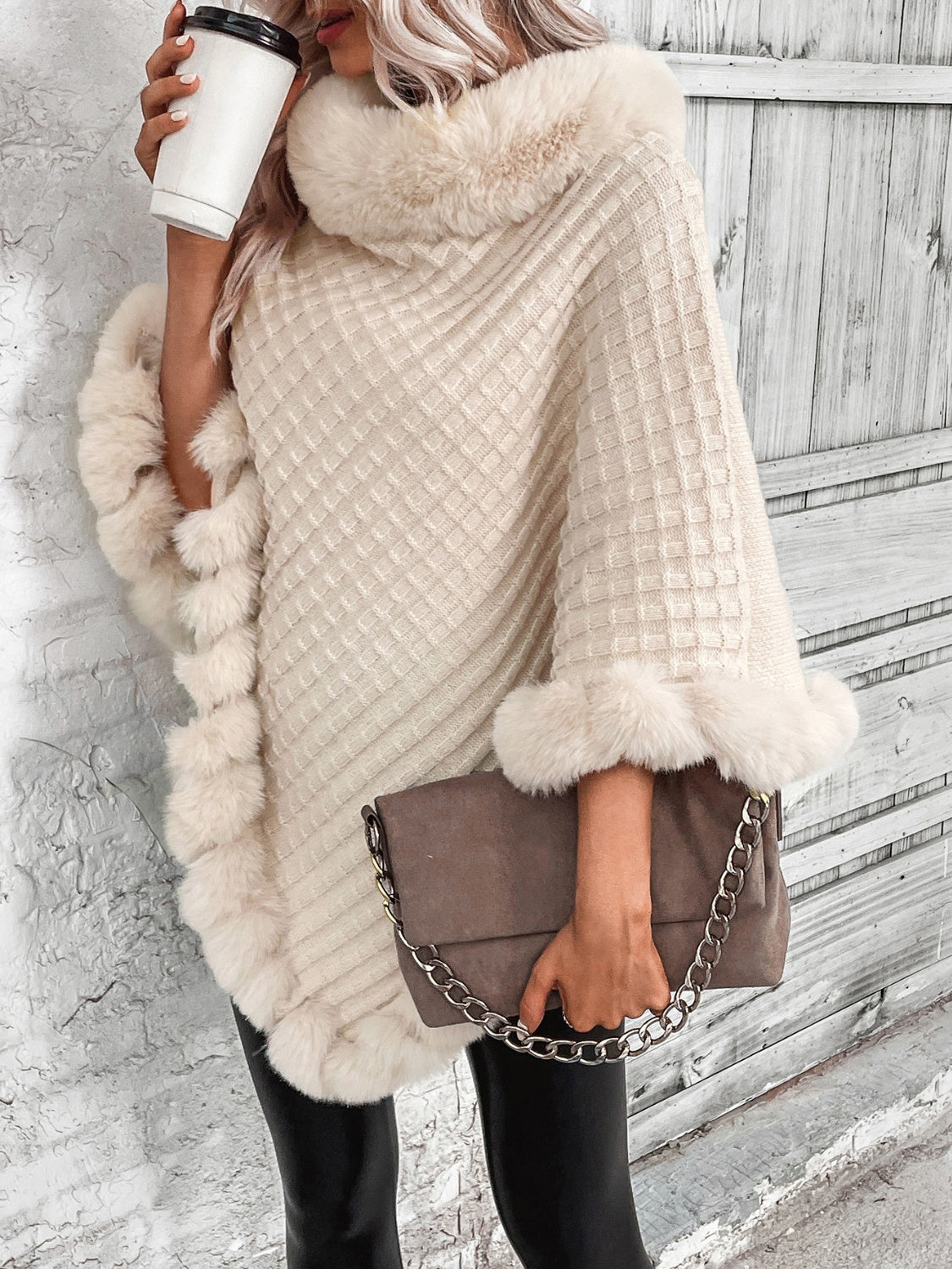 Comfortable Women's Winter Poncho - Aurora-S-Nora Luxe