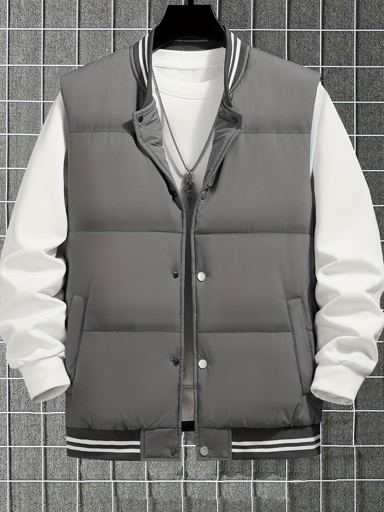 Contrast Colour Striped Gilet - Noah-Black-XS-Nora Luxe