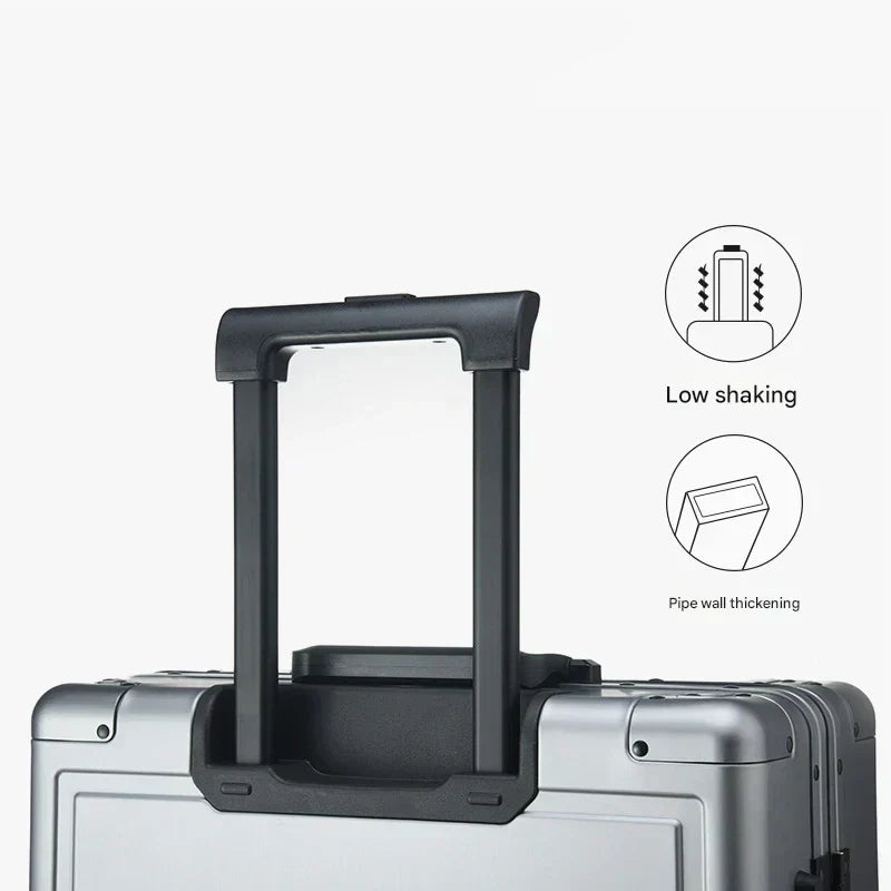 Fully aluminum hard shell case – Pristina-Silver-S (46 L)-Nora Luxe