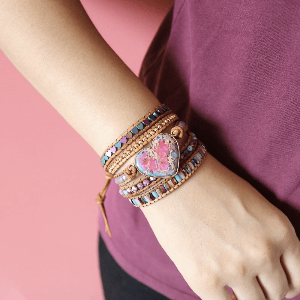 Love Protection Jasper Wrap Bracelet - Amora-Nora Luxe