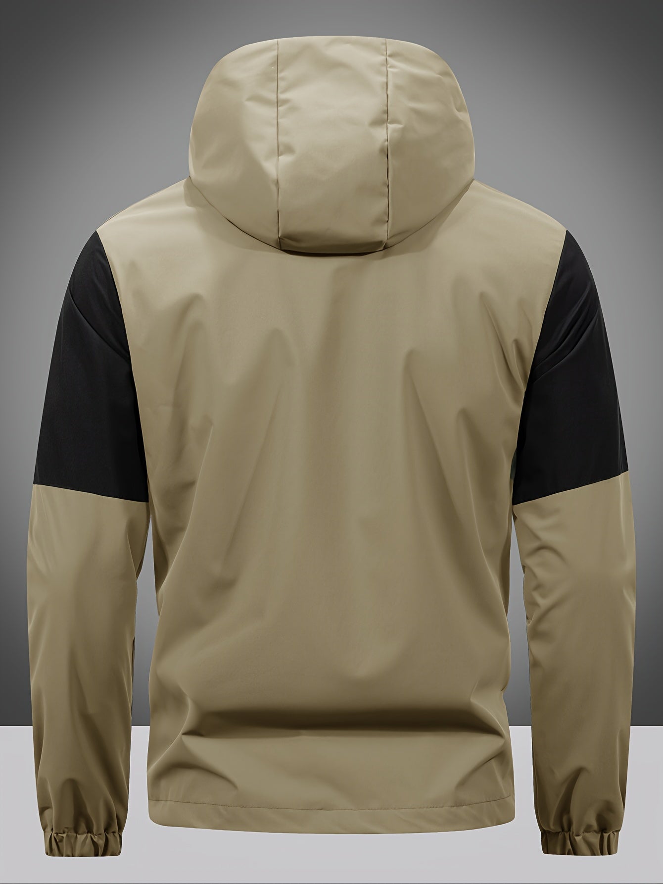 Men's Jacket with Zip, Hood and Colour Block Design - Milan-Olive green-S-Nora Luxe