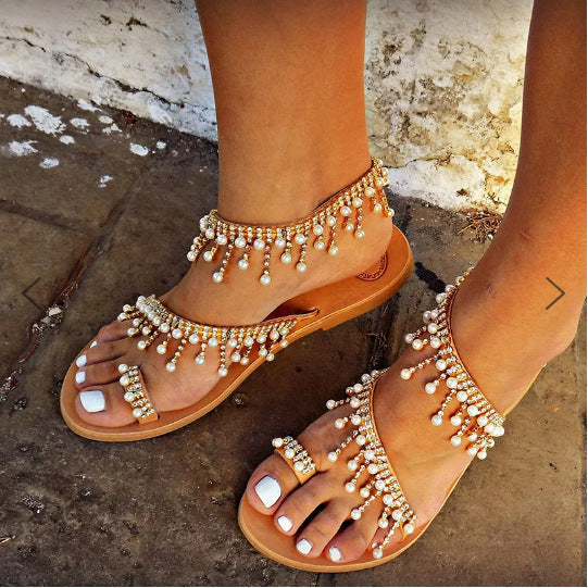 Orthopaedic Ladies' Sandals with Pearl Accent – Amara-3-State of Style