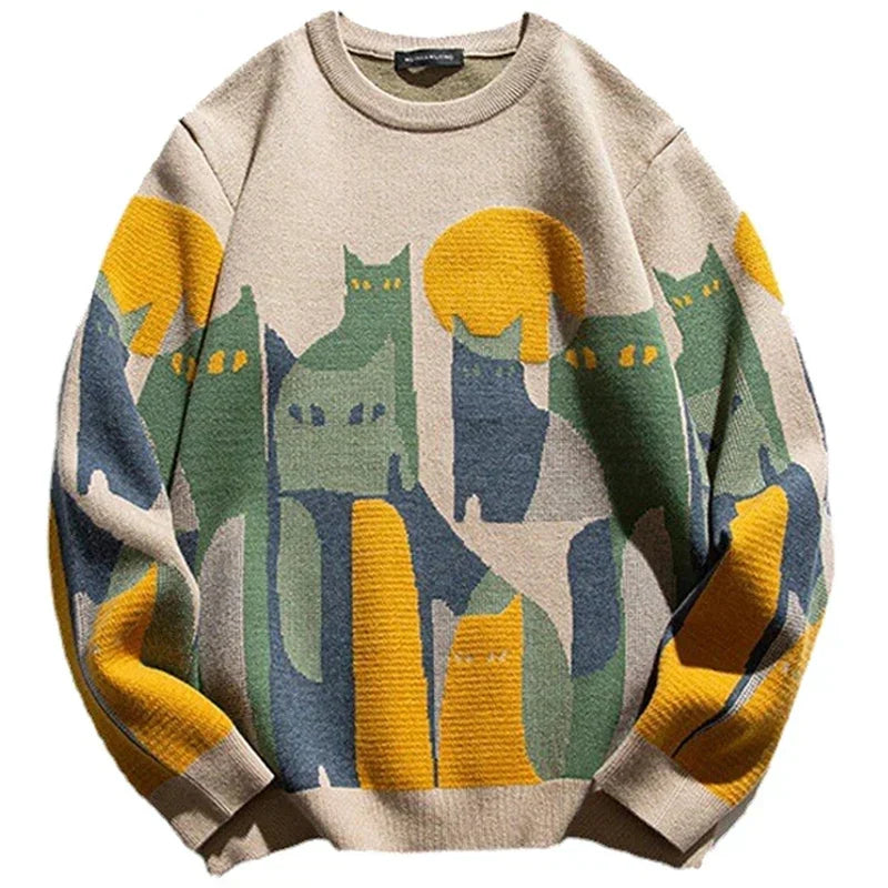 Patterned sweater for a Cozy and Stylish Look - Amara-Khaki-XS-Nora Luxe
