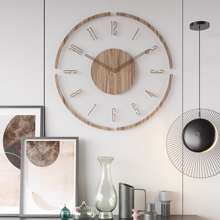 Scandinavian Style Wooden Wall Clock - WoodWave-Design No. 4-Nora Luxe