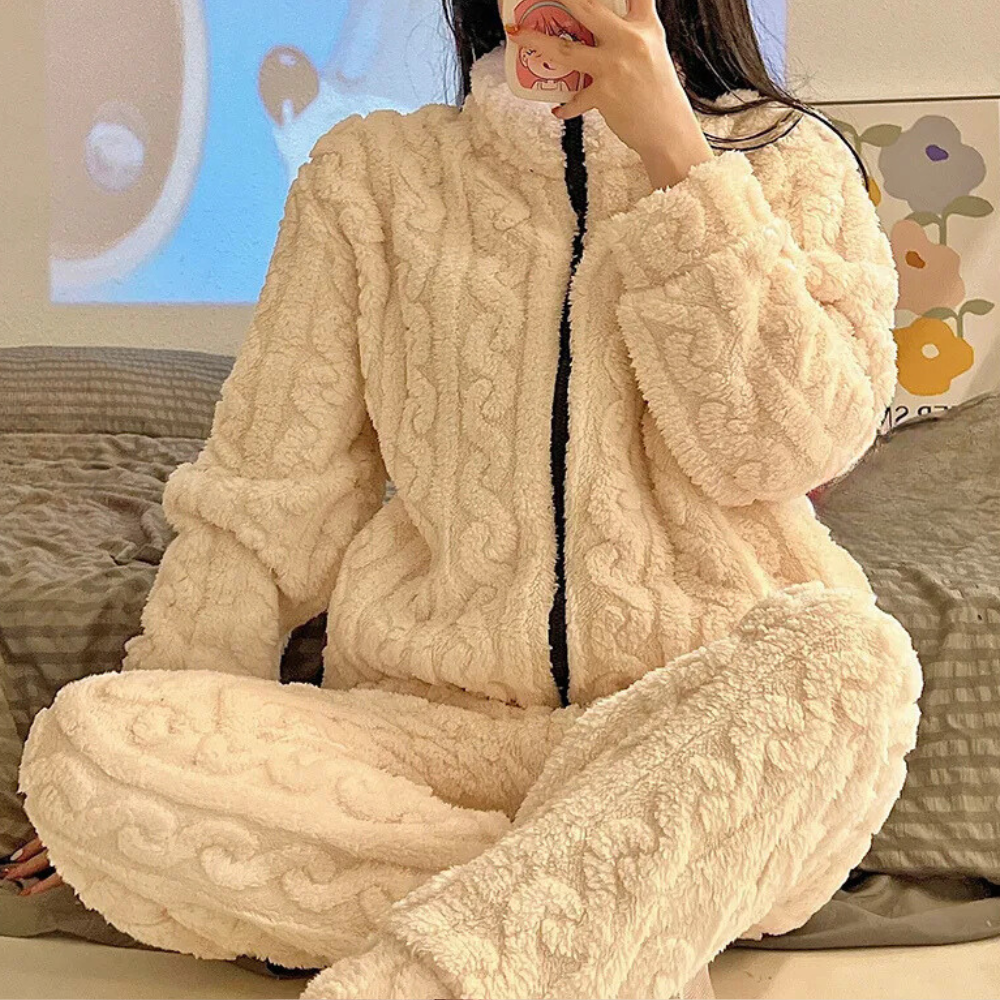 Soft and Warm Onesie for Women - Liora-Beige-XS-Nora Luxe