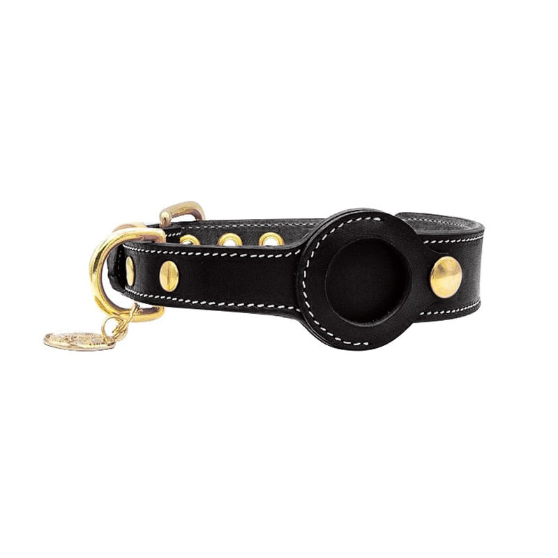 Stylish AirTag Collar for Pets - PurrTrack™-Black-S (11.81–14.57 in)-Nora Luxe