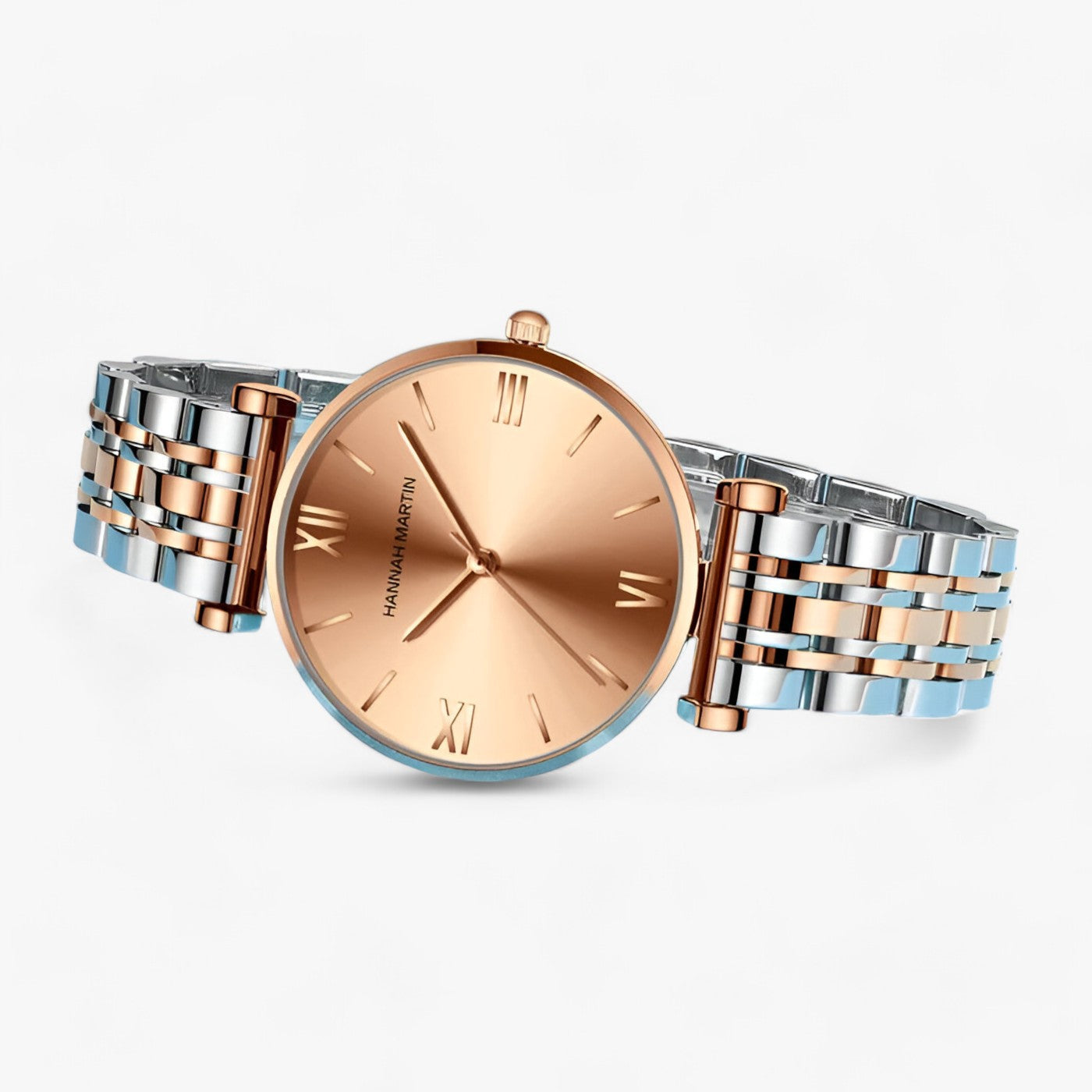 Stylish Ladies Titanium Watch - Adeline-Rose Gold Silver-Nora Luxe