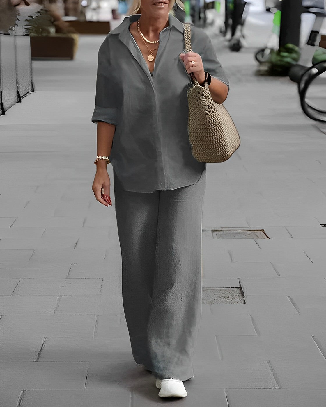 Trendy Ladies Summer Trousers - Noa-Beige-S-The Livary