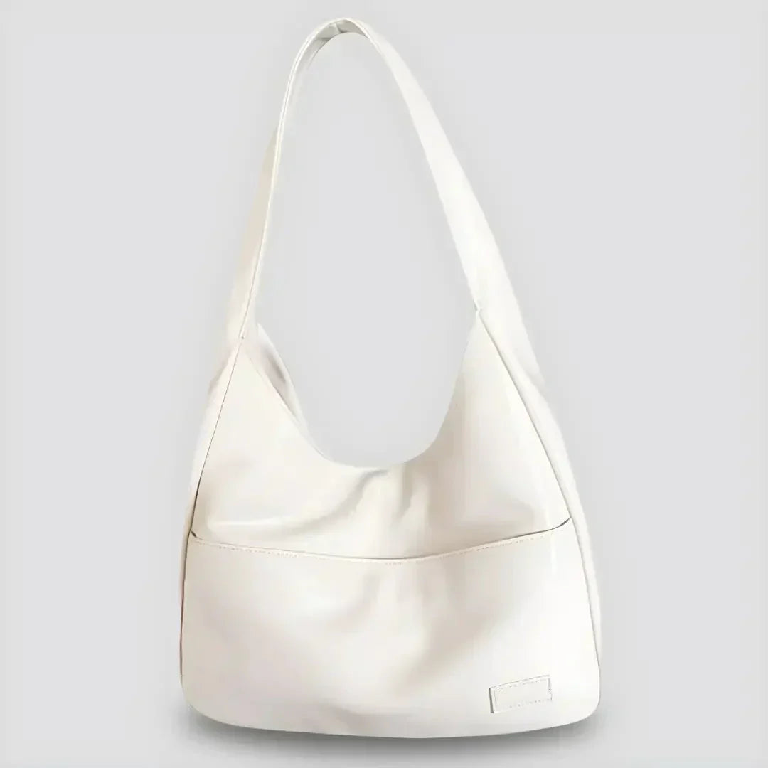 Vegan Leather Shoulder Bag for Women - Noor-Beige-The Livary