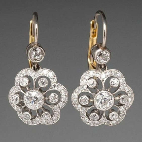 Vintage Crystal Mandala Earrings - Amaris-Nora Luxe