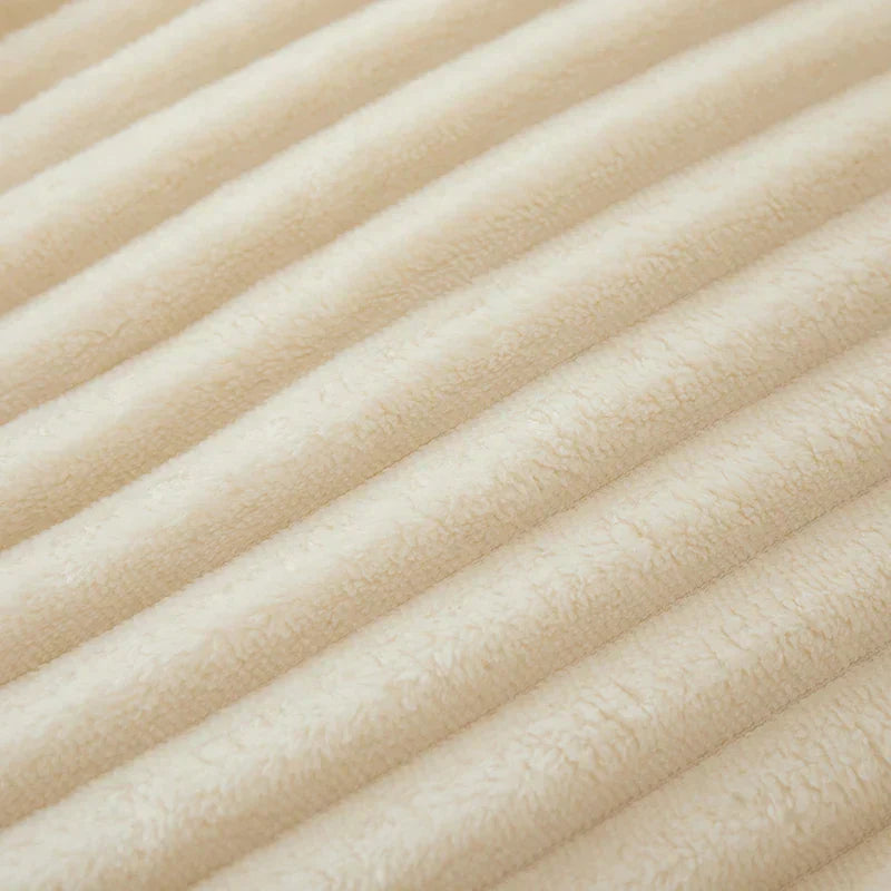 Wide Striped Flannel Fleece Blanket - CozyStripe-Red-39.37 × 59.06 inches-Nora Luxe