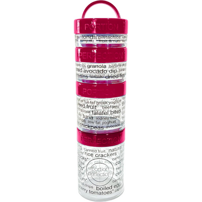 100-Calorie Snack Portion Control Containers - Stackable Set-Pink-Nora Luxe