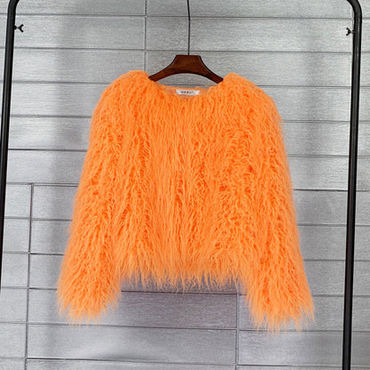 Elegant women's faux fur coat – Soraya