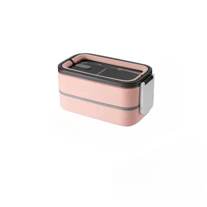 2-Layer Stainless Steel Bento Lunchbox - MealMate-Pink-Nora Luxe