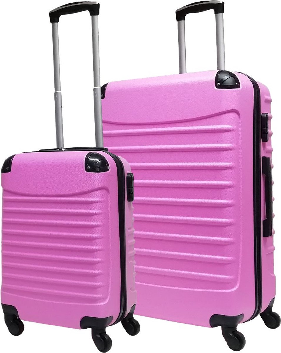 2-piece ABS luggage set – Ventura-Pink-Nora Luxe