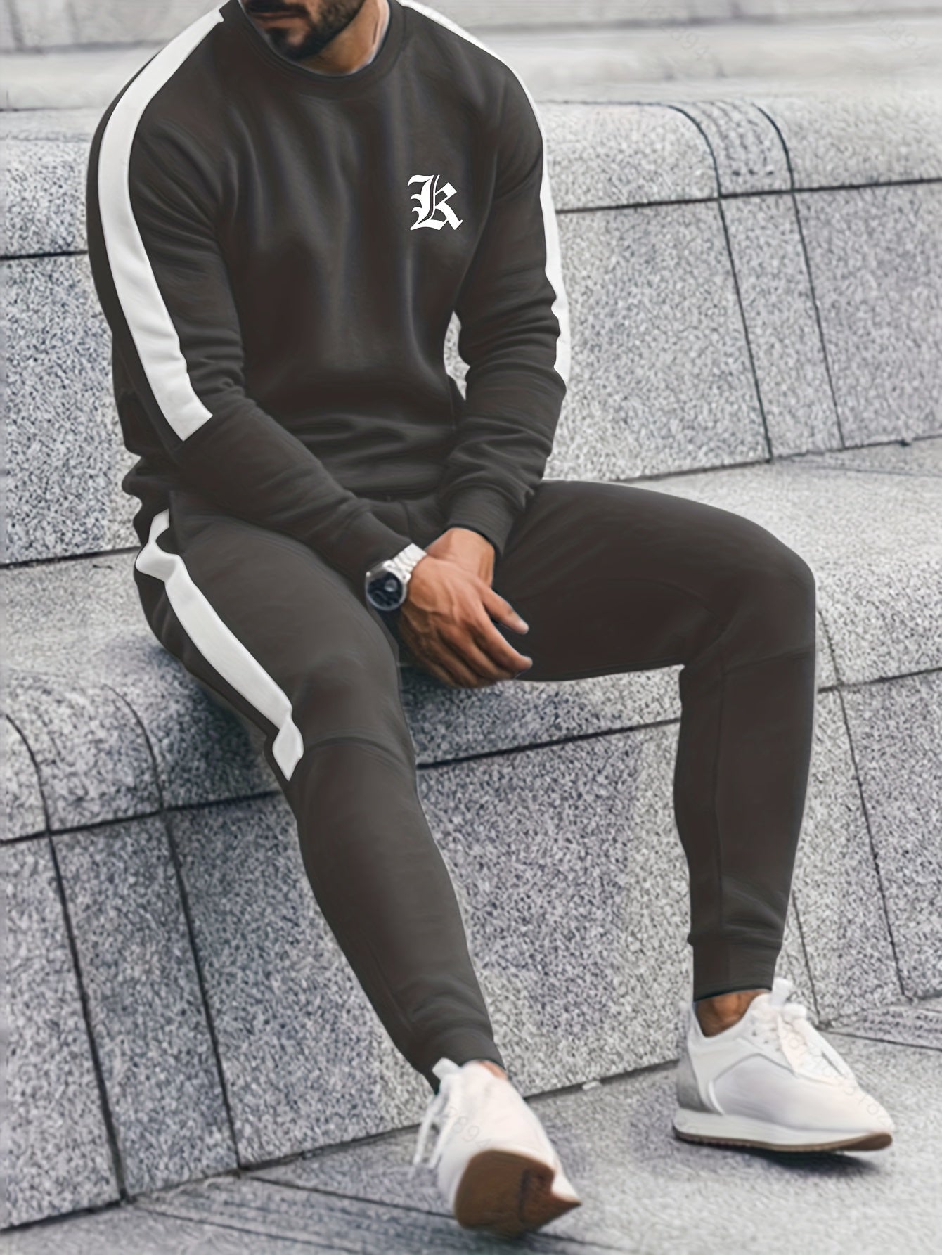 2-Piece Color Block Sport Outfit Set - Elias-Anthracite-S-Nora Luxe