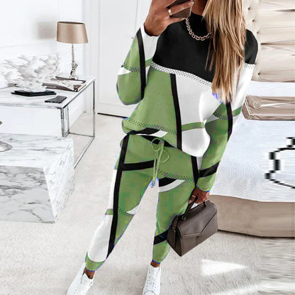 2-piece Set with O-neck and Long Pants - Sophie-Gray-S-Nora Luxe
