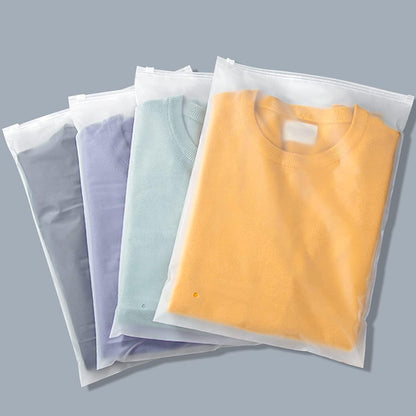 Multi-Purpose Frosted Zip Storage Bags – 20-Pack Plastic Garment Sleeves (Buy 2 Sets, Take 1 FREE)