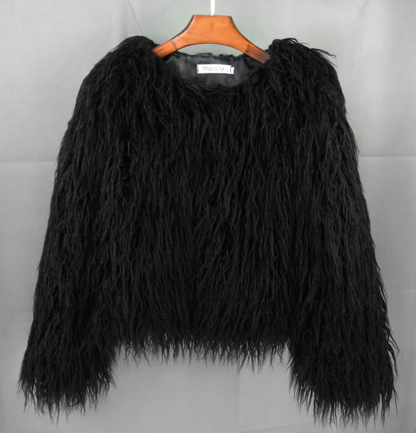 Elegant women's faux fur coat – Soraya