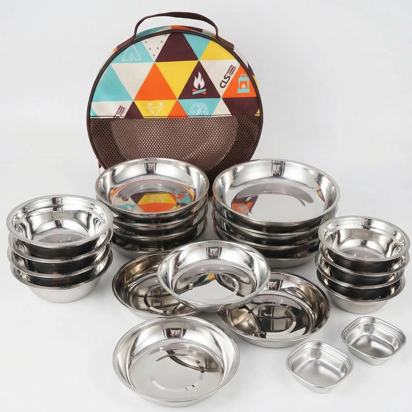 22-Piece Portable Outdoor Tableware Set -  Campwell