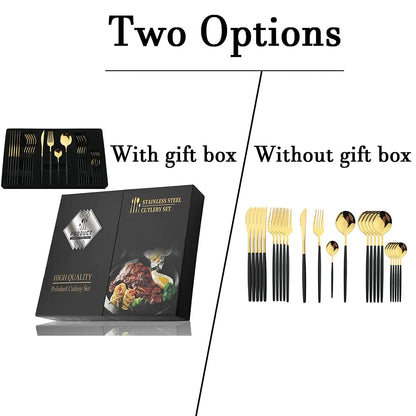 24-piece Stainless Steel Cutlery Set – Aurinox-Silver-The Livary