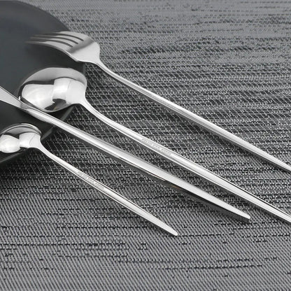 24-piece Stainless Steel Cutlery Set – Aurinox-Silver-The Livary
