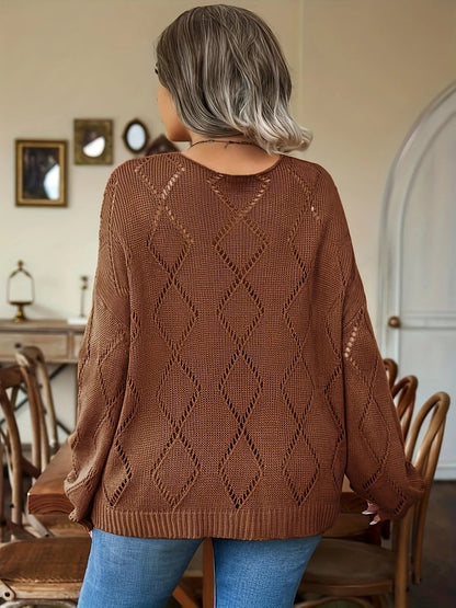 Women's plus-size oversized knit sweater – Marietta