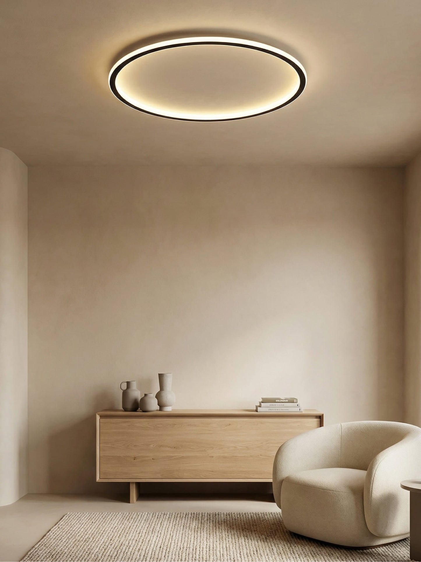 Scandinavian Round Ceiling Lamp - AuroraSphere