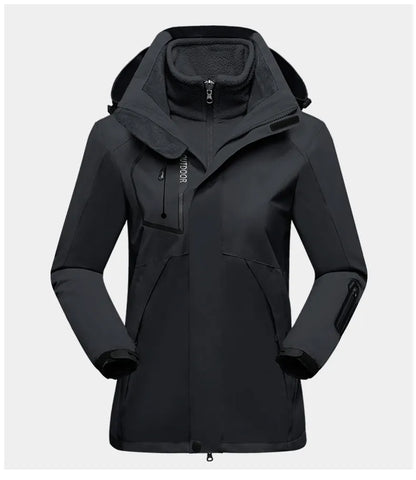 3-in-1 Outdoor Protective Jacket for Women - Luna-Black-M-Nora Luxe