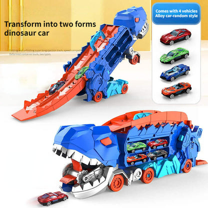 3-in-1 Race Truck for Kids - T-Rex Transporter-With 4 cars-Nora Luxe