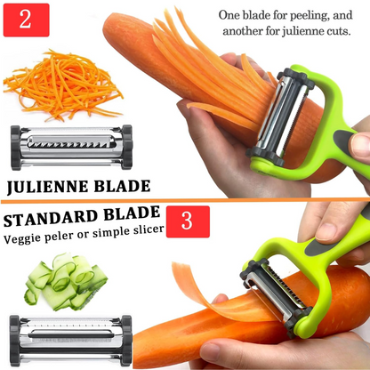 3-in-1 Vegetable Peeler with Julienne Blade-Nora Luxe