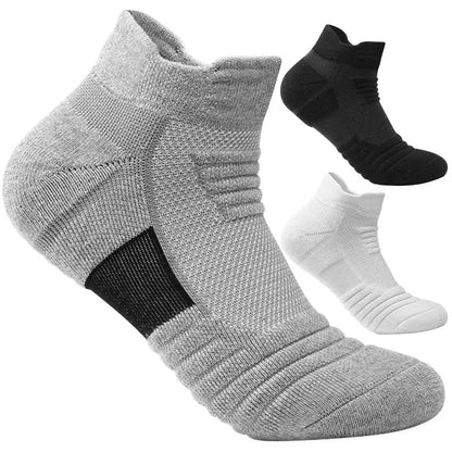 3 Pairs Breathable Mesh Terry Sports Socks - CoolStep-Black-Nora Luxe